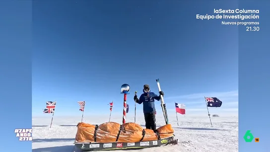 Antonio de la Rosa completa con éxito su expedición y manda un mensaje a Zapeando desde el Polo Sur El aventurero ha conseguido completar con éxito una travesía de casi 1.200 kilómetros desde la Bahía de Hércules hasta el Polo Sur geográfico.
