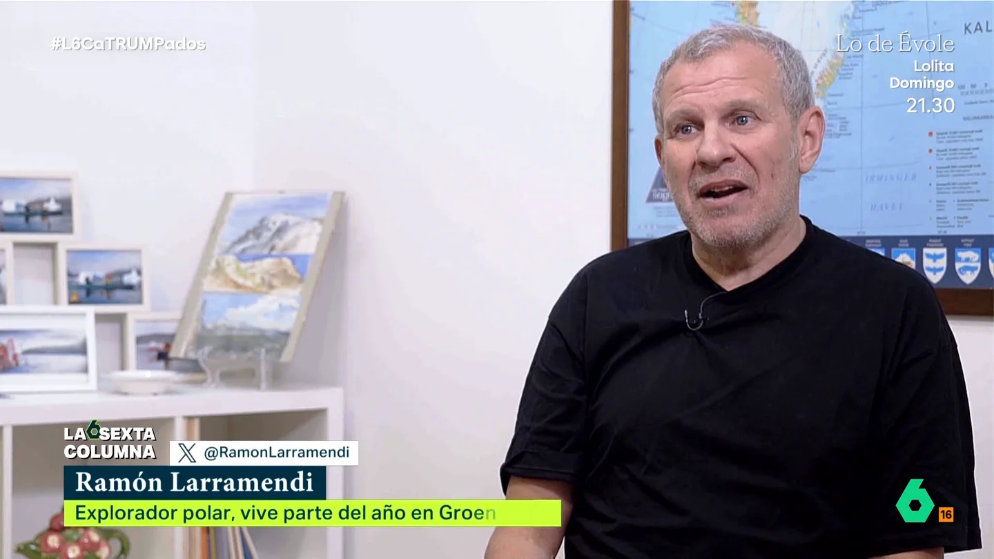 Un empresario español en Groenlandia, sobre la visita del hijo de Trump: "Una operación de marketing descomunal, un timo" Ramón Larramendi, empresario español en Groenlandia desde hace 40 años, analiza en laSexta Columna los motivos detrás del interés de Donald Trump en la zona y explica por qué la visita de su hijo fue "una operación de marketing descomunal".