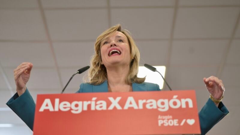 Pilar Alegría, en un acto del PSOE de Aragón. 