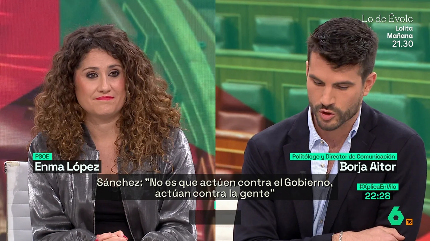 Xplica La tajante respuesta de Enma López a Borja Aitor: "Eso sí que no, quien vota en contra es quien vota en contra" Xplica La tajante respuesta de Enma López a Borja Aitor: "Eso sí que no, quien vota en contra es quien vota en contra"