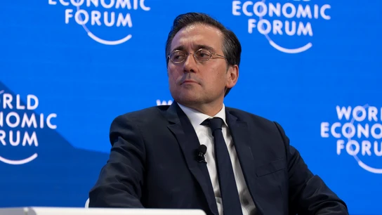 El ministro de Asuntos Exteriores, José Manuel Albares, durante el Foro Económico Mundial de Davos la semana pasada. El ministro de Asuntos Exteriores, José Manuel Albares, durante el Foro Económico Mundial de Davos la semana pasada.
