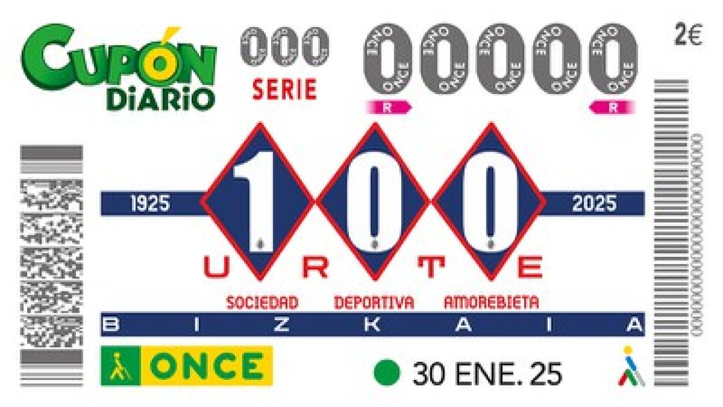 Cupón Diario de la ONCE correspondiente al 30 de enero de 2025.