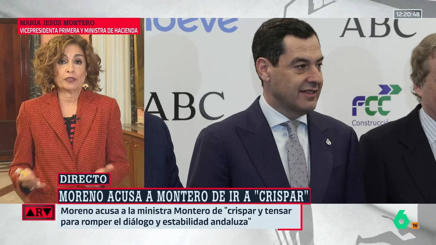 Montero acusa a Juanma Moreno de intentar "dañar su imagen": "Pone de manifiesto el nerviosismo que tiene el PP de Andalucía" Montero acusa a Juanma Moreno de intentar "dañar su imagen": "Pone de manifiesto el nerviosismo que tiene el PP de Andalucía"