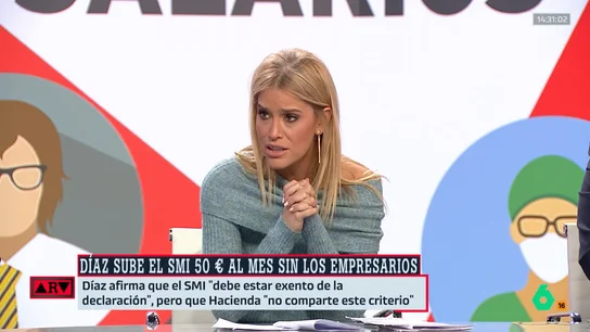 Afra Blanco, sobre aplicar el IRPF al SMI: "No tendría sentido esa carga" Afra Blanco, sobre aplicar el IRPF al SMI: "No tendría sentido esa carga"