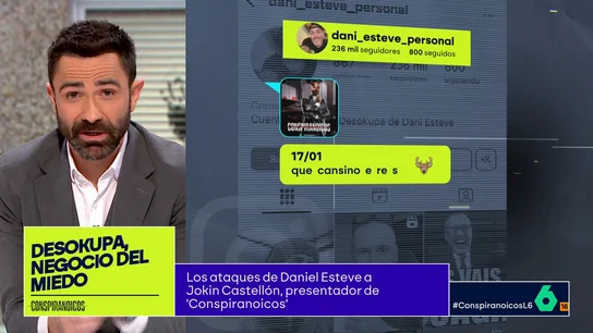 "Os vais a cagar": las múltiples amenazas, insultos y faltadas de Dani 'Desokupa' a Jokin Castellón en redes sociales "Os vais a cagar": las múltiples amenazas, insultos y faltadas de Dani 'Desokupa' a Jokin Castellón en redes sociales