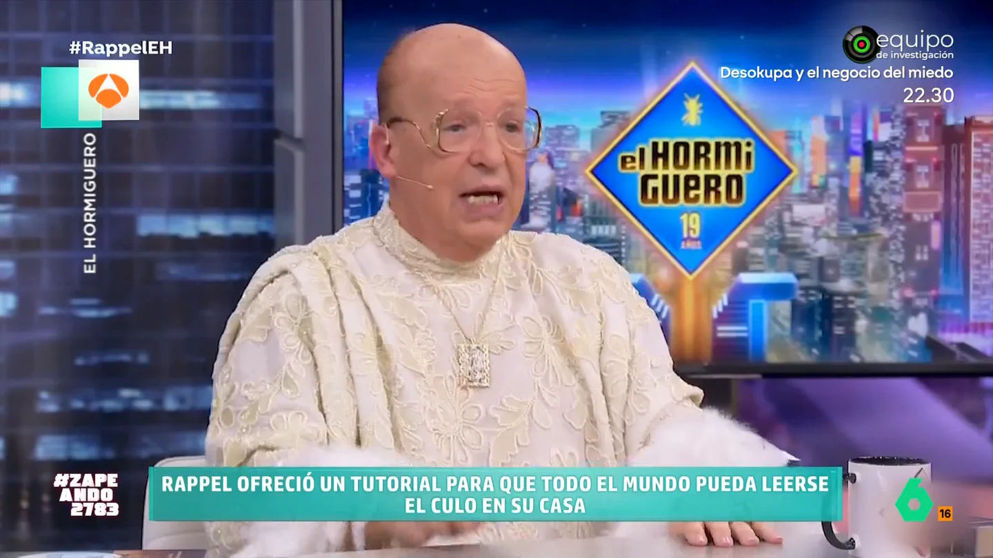 Rappel enseña en 'El Hormiguero' cómo leerse el culo: "Según a la altura que tenéis el ojete..." El vidente cuenta a Pablo Motos el paso a paso para adivinar el futuro a través de la lectura del trasero. Rappel expone que esto permitirá saber si tendremos una vida larga o corta.