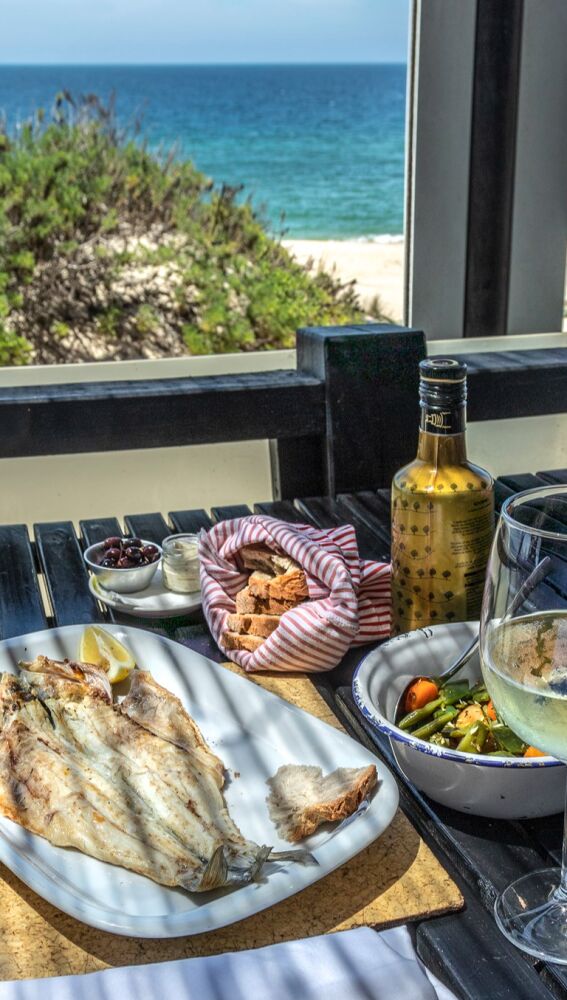 Pescado y vino de Alentejo