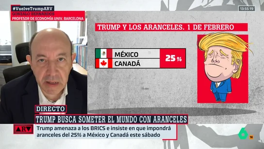 Gonzalo Bernardos analiza la medida de Trump de imponer aranceles a Canadá y a México: "Es una barbaridad impresionante" Gonzalo Bernardos analiza la medida de Trump de imponer aranceles a Canadá y a México: "Es una barbaridad impresionante"