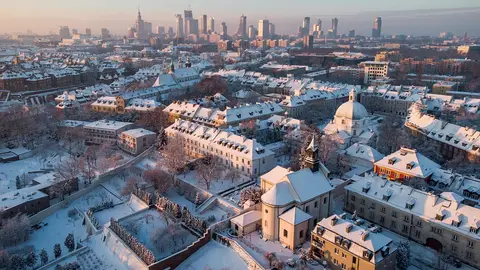 Panorámica de Varsovia en invierno Panorámica de Varsovia en invierno