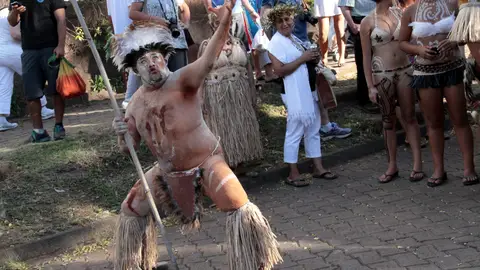 Rapanui durante la fiesta de la Tapati Rapanui durante la fiesta de la Tapati