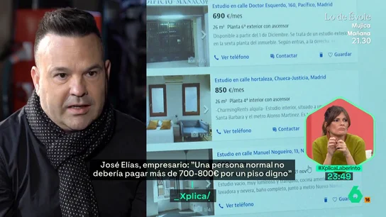 José Elías: "Una persona normal no debería pagar más de 700 ú 800 euros por un piso digno" José Elías: "Una persona normal no debería pagar más de 700 ú 800 euros por un piso digno"