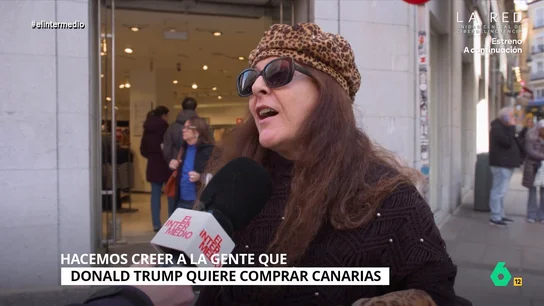 El Intermedio hace creer a los españoles que Donald Trump quiere comprar Canarias: "Métete en tus cositas y arregla tu país" El Intermedio hace creer a los españoles que Donald Trump quiere comprar Canarias: "Métete en tus cositas y arregla tu país"