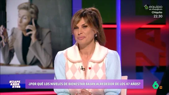 Raquel Perera explica por qué los niveles de bienestar bajan a partir de los 47 años La coach expone que, normalmente, "los conflictos de este tipo suelen ser por muchas razones". Nacho García, por su parte, ha compartido que, en su caso, cuando se le empezó a caer el pelo le "vino buena crisis".