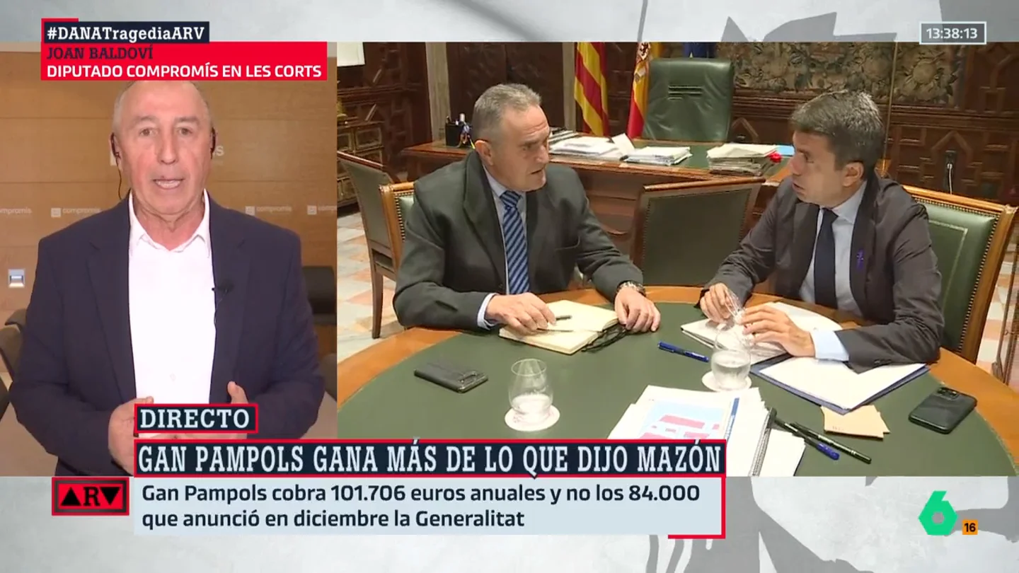 Baldoví acusa a Mazón de estar "deshonrando" su cargo tras mentir sobre el sueldo de Gan Pampols: "Es indigno" Baldoví acusa a Mazón de estar "deshonrando" su cargo tras mentir sobre el sueldo de Gan Pampols: "Es indigno"