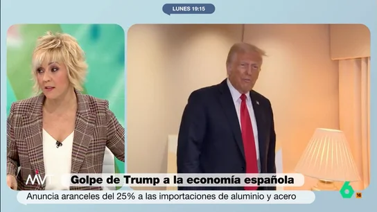 Cristina Pardo, sobre los aranceles de Trump: "Cada vez que hace un anuncio así, alguien gana dinero y alguien lo pierde" Más Vale Tarde analiza los aranceles impuestos por Trump al metal y el aluminio, así como la reacción de Vox al aceptarlos: "Me gustaría ver cómo se lo explican a todos los productores de olivo en Jaén", comenta Iñaki López.