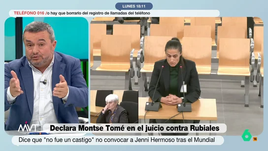 Chema Crespo desmiente la declaración de Montse Tomé sobre el beso de Rubiales a Jenni Hermoso: "No lo vio nadie, solo centenares de millones de personas" Chema Crespo desmiente la declaración de Montse Tomé sobre el beso de Rubiales a Jenni Hermoso: "No lo vio nadie, solo centenares de millones de personas"