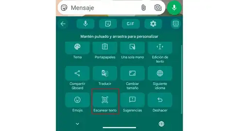 Escanea texto desde el propio teclado e Gboard Escanea texto desde el propio teclado e Gboard