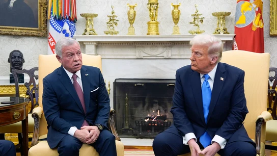 El rey de Jordania junto a Donald Trump en su reunión de este martes en la Casa Blanca. El rey de Jordania junto a Donald Trump en su reunión de este martes en la Casa Blanca.