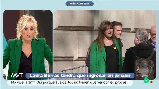 Cristina Pardo, a los políticos que apoyan a Laura Borràs: "Aplaudir a una condenada por corrupción... ¡que es nuestro dinero!" "Me pregunto cuál es el concepto que tienen de gestionar el dinero de los ciudadanos", comenta Cristina Pardo en este vídeo donde Más Vale Tarde analiza las reacciones tras la condena del Supremo a Laura Borràs.