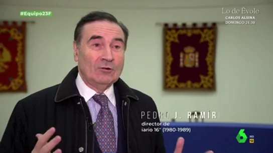 Pedro J. Ramírez revela amenazas a un soldado que participó en el 23F: "Si no lo secundaban les pegarían un tiro" El periodista recordaba en Equipo de Investigación, en 2024, como fue expulsado del juicio del 23F debido a un testimonio publicado en 'Diario 16'. Dicho texto era el relato de un soldado que había entrado en el Parlamento.