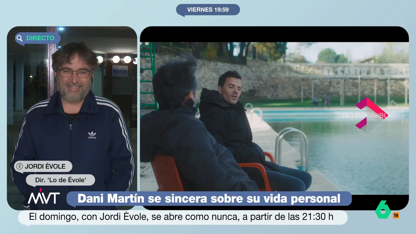 Jordi Évole desvela el consejo que dio Joan Manuel Serrat a Dani Martin: "No hay que contar tanto" El periodista ha participado en Más Vale Tarde para hablar sobre su programa, Lo de Évole. Este domingo el programa tendrá como protagonista a Dani Martín, que repasará con Évole su carrera y su vida personal.