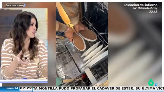 Lava las zapatillas en el lavavajillas entre los platos y levanta la polémica en redes: "Las sandalias puestas así encajan muy bien" Lava las zapatillas en el lavavajillas entre los platos y levanta la polémica en redes: "Las sandalias puestas así encajan muy bien"