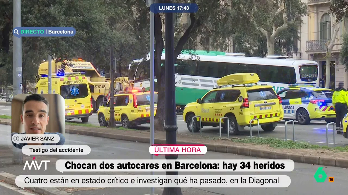 Javier Sanz, testigo del accidente de Barcelona: "Había muchas contusiones y mucha sangre. No tenía buena pinta" Javier Sanz, testigo del accidente de Barcelona: "Había muchas contusiones y mucha sangre. No tenía buena pinta"