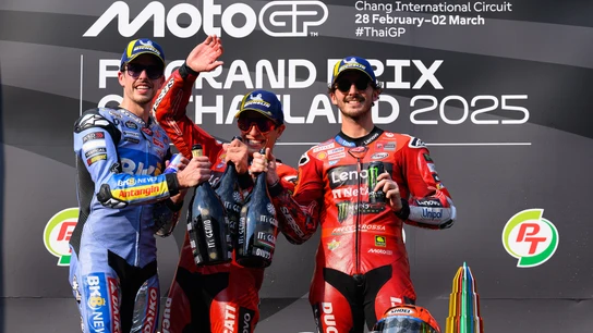 Pecco Bagnia, Álex Márquez, Marc Márquez Pecco Bagnia, Álex Márquez, Marc Márquez