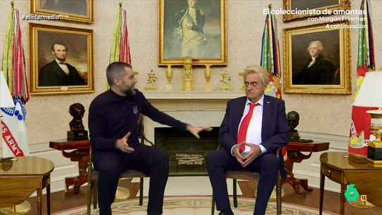 'Trump' comunica a 'Zelenski' las condiciones de su acuerdo de paz: "El este para Rusia y lo que vale dinero para nosotros" Dani Mateo y el Gran Wyoming se convierten en los presidentes de Estados Unidos y Ucrania. No te pierdas cómo ha sido su reunión en el Despacho Oval en el vídeo principal.