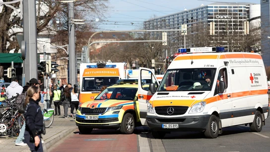 Unidades de emergencia tras el atropello masivo en Mannheim, Alemania Unidades de emergencia tras el atropello masivo en Mannheim, Alemania