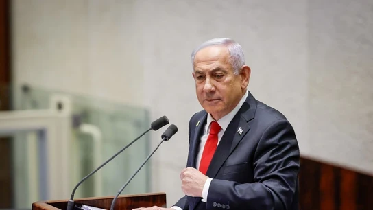 El primer ministro israelí, Benjamin Netanyahu, en la Knesset o Parlamento israelí El primer ministro israelí, Benjamin Netanyahu, en la Knesset o Parlamento israelí