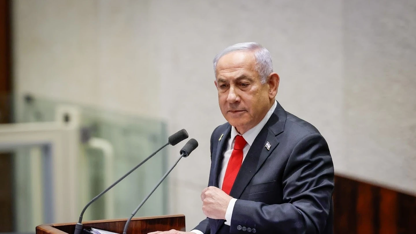 El primer ministro israelí, Benjamin Netanyahu, en la Knesset o Parlamento israelí El primer ministro israelí, Benjamin Netanyahu, en la Knesset o Parlamento israelí