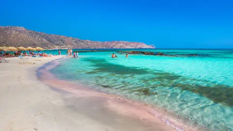 Playa de Elafonisi, en Grecia Playa de Elafonisi, en Grecia