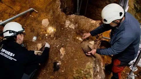 Trabajos de excavación arqueológica en la Sima del Elefante, Atapuerca Trabajos de excavación arqueológica en la Sima del Elefante, Atapuerca