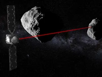 Con su altímetro láser, Hera escanea la superficie de Dimorphos Con su altímetro láser, Hera escanea la superficie de Dimorphos