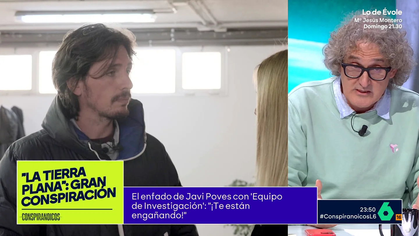 El divulgador Sánchez-Crespo responde a las ideas terraplanistas de Javi Poves: "Me da entre risa y pena" El divulgador Sánchez-Crespo responde a las ideas terraplanistas de Javi Poves: "Me da entre risa y pena"