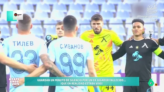 Surrealista minuto de silencio por un exjugador muerto... que está vivo Momento insólito en la liga búlgara cuando el Arda y el Levski Sofía dedicaban un minuto de silencio por Petko Ganchev, un exjugador de los locales que, según Iñaki Urrutia, "no estaba muerto, estaba de parranda".