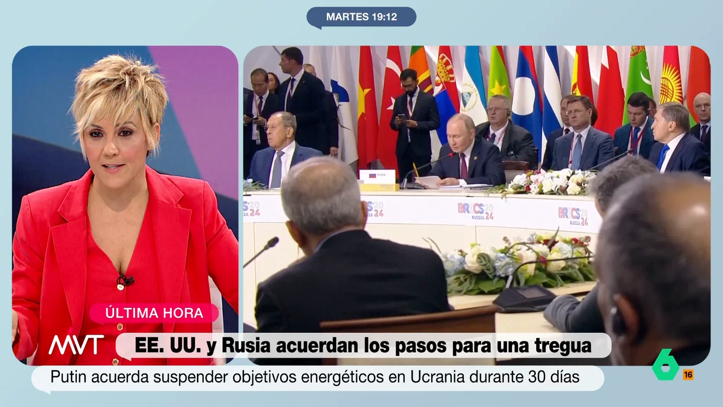 Cristina Pardo analiza la llamada entre Trump y Putin sobre Ucrania: "Al final, Zelenski ha puesto menos pegas que Putin" Cristina Pardo analiza la llamada entre Trump y Putin sobre Ucrania: "Al final, Zelenski ha puesto menos pegas que Putin"