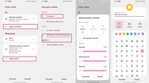 Configurando rutina para encontrar el móvil Configurando rutina para encontrar el móvil