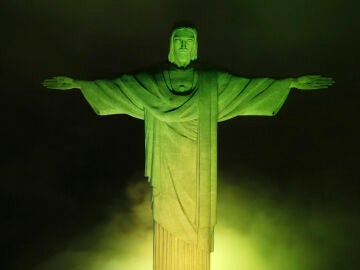 Fotograf&iacute;a a&eacute;rea del Cristo Redentor en R&iacute;o de Janeiro (Brasil)
