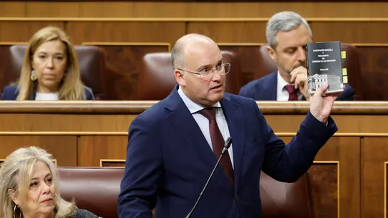 El portavoz del PP, Miguel Tellado, durante su intervención en el pleno del Congreso que se celebra este jueves. El portavoz del PP, Miguel Tellado, durante su intervención en el pleno del Congreso que se celebra este jueves.