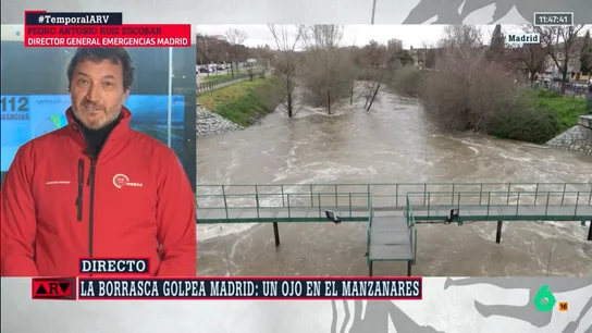 Evitar el "turismo de emergencia": el llamamiento del 112 ante la crecida del Manzanares en Madrid Evitar el "turismo de emergencia": el llamamiento del 112 ante la crecida del Manzanares en Madrid