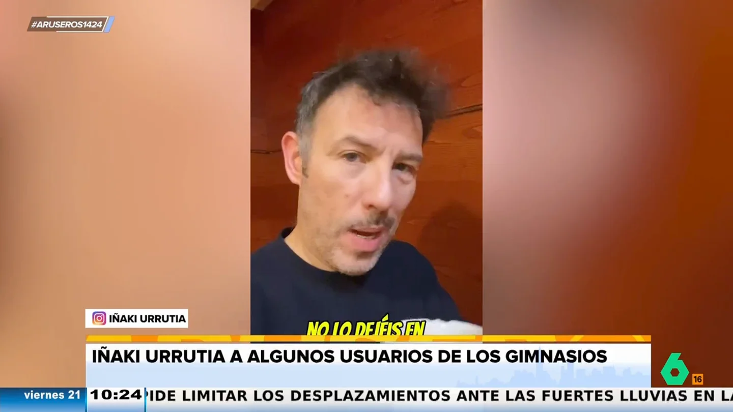 Iñaki Urrutia, a algunos usuarios de los gimnasios: "¡No dejéis nada en su sitio, que lo recoja otro!" Iñaki Urrutia, a algunos usuarios de los gimnasios: "¡No dejéis nada en su sitio, que lo recoja otro!"