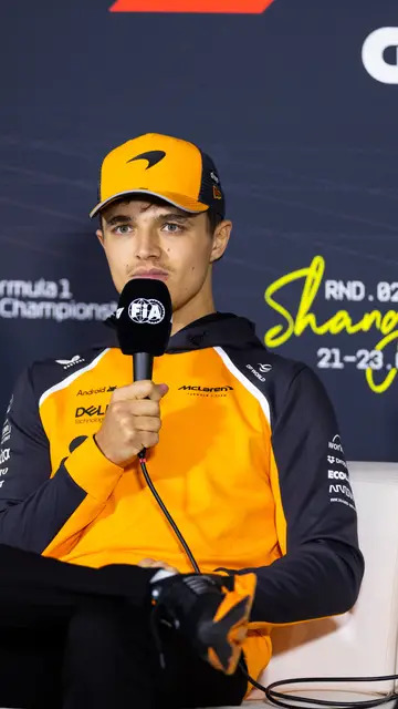F1 - CHINESE GRAND PRIX 2025 NORRIS Lando (gbr), McLaren F1 Team MCL39, portrait, press conference during the Formula 1 Heineken Chinese Grand Prix 2025, 2nd round of the 2025 FIA Formula One World Championship from March 21 to 23, 2025 on the Shanghai International Circuit, in Shanghai, China - Photo Javier Jimenez / DPPI AFP7 20/03/2025 ONLY FOR USE IN SPAIN