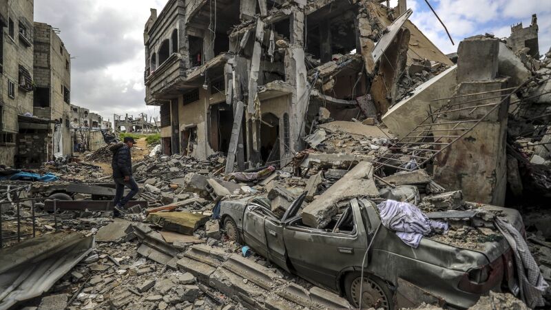 Zona de Gaza destruida por un bombardeo israelí