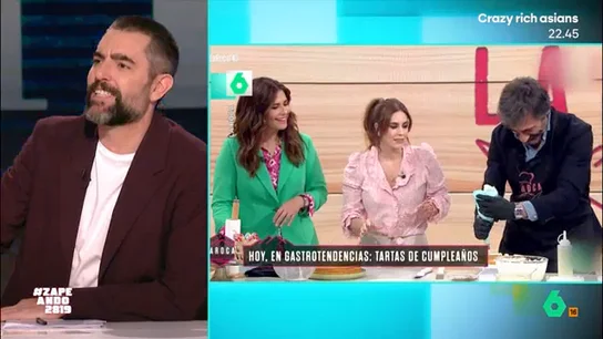 Dani Mateo, al ver la tarta que preparó Juan del Val para Nuria Roca: "Es el león come gambas de las tartas" Dani Mateo, al ver la tarta que preparó Juan del Val para Nuria Roca: "Es el león come gambas de las tartas"