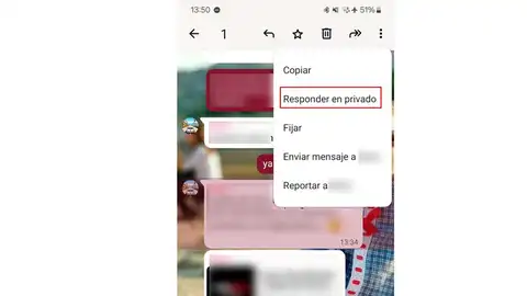 Respondiendo en privado a un solo contacto Respondiendo en privado a un solo contacto