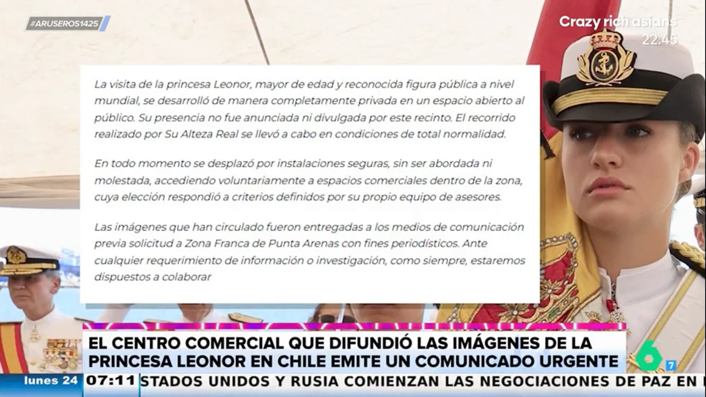 El centro comercial chileno denunciado por la Casa Real por difundir imágenes de Leonor responde: "Fue con fines periodísticos" El centro comercial chileno denunciado por la Casa Real por difundir imágenes de Leonor responde: "Fue con fines periodísticos"
