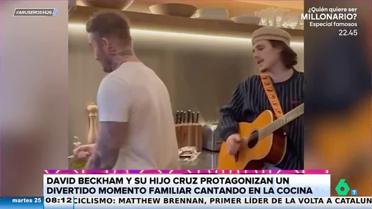 La vergüenza de la hija de David Beckham al verle cantar junto a su hermano Cruz mientras cocinan La vergüenza de la hija de David Beckham al verle cantar junto a su hermano Cruz mientras cocinan