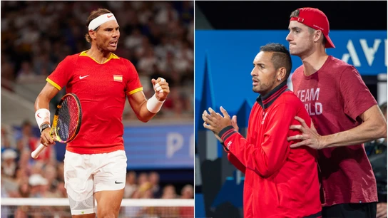 Rafa Nadal, Nick Kyrgios y John Isner Rafa Nadal, Nick Kyrgios y John Isner
